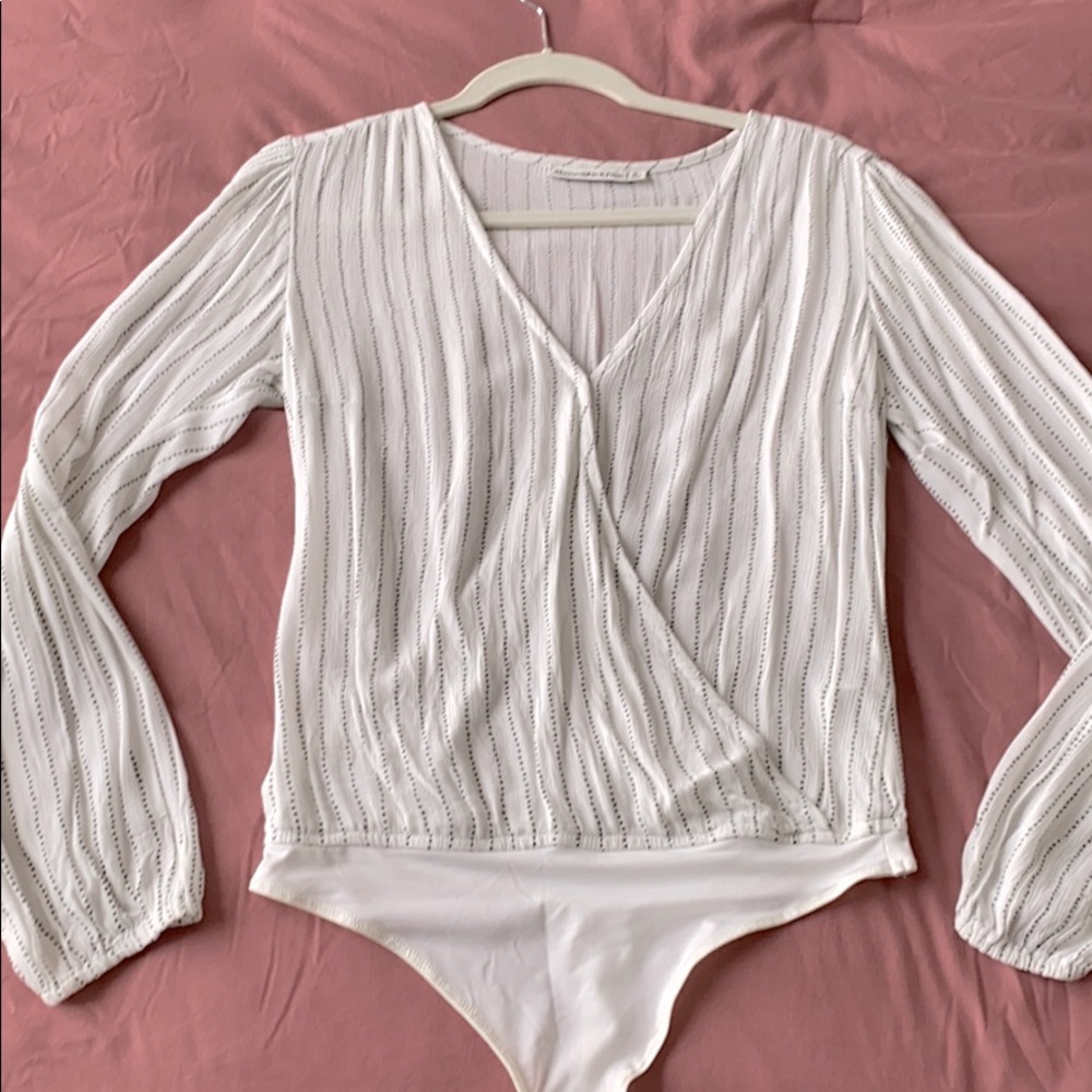 Abercrombie White Wrap Bodysuit